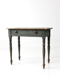 antique American painted table with drawer