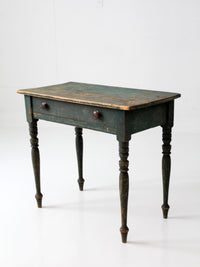 antique American painted table with drawer