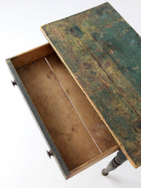antique American painted table with drawer