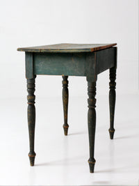 antique American painted table with drawer
