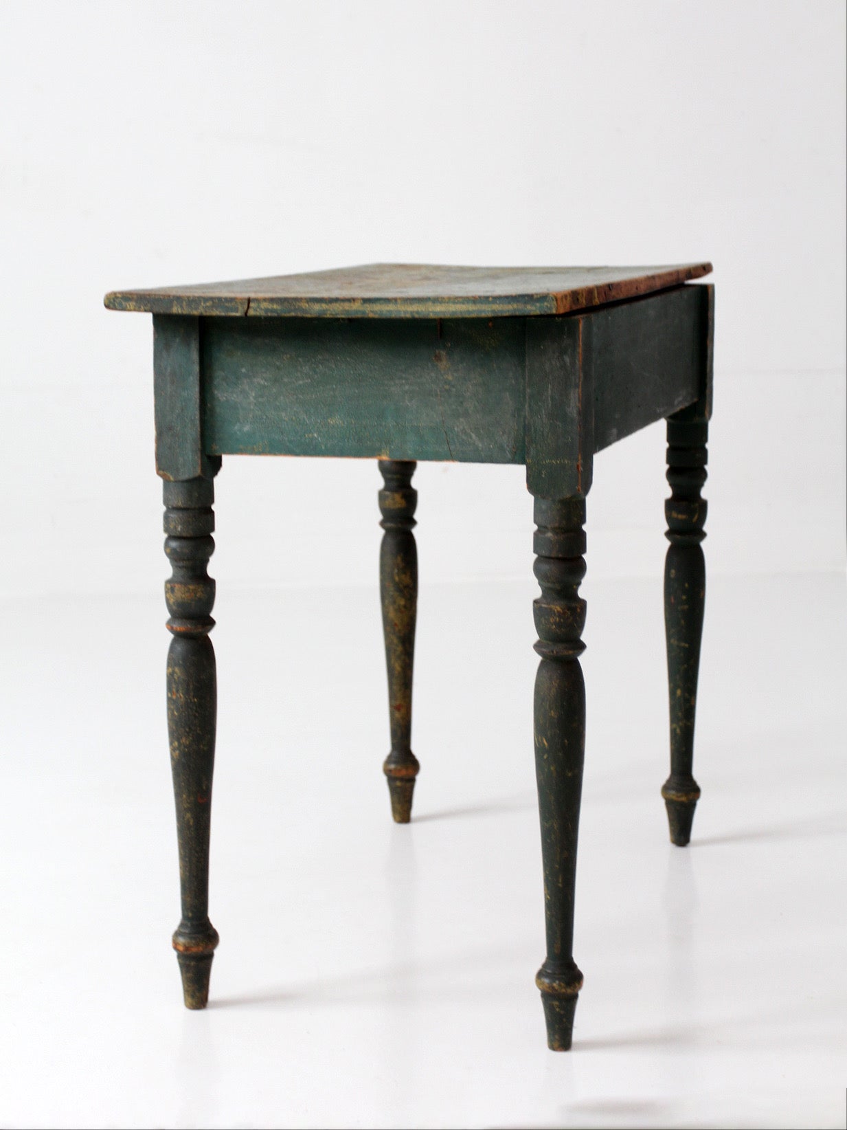 antique American painted table with drawer