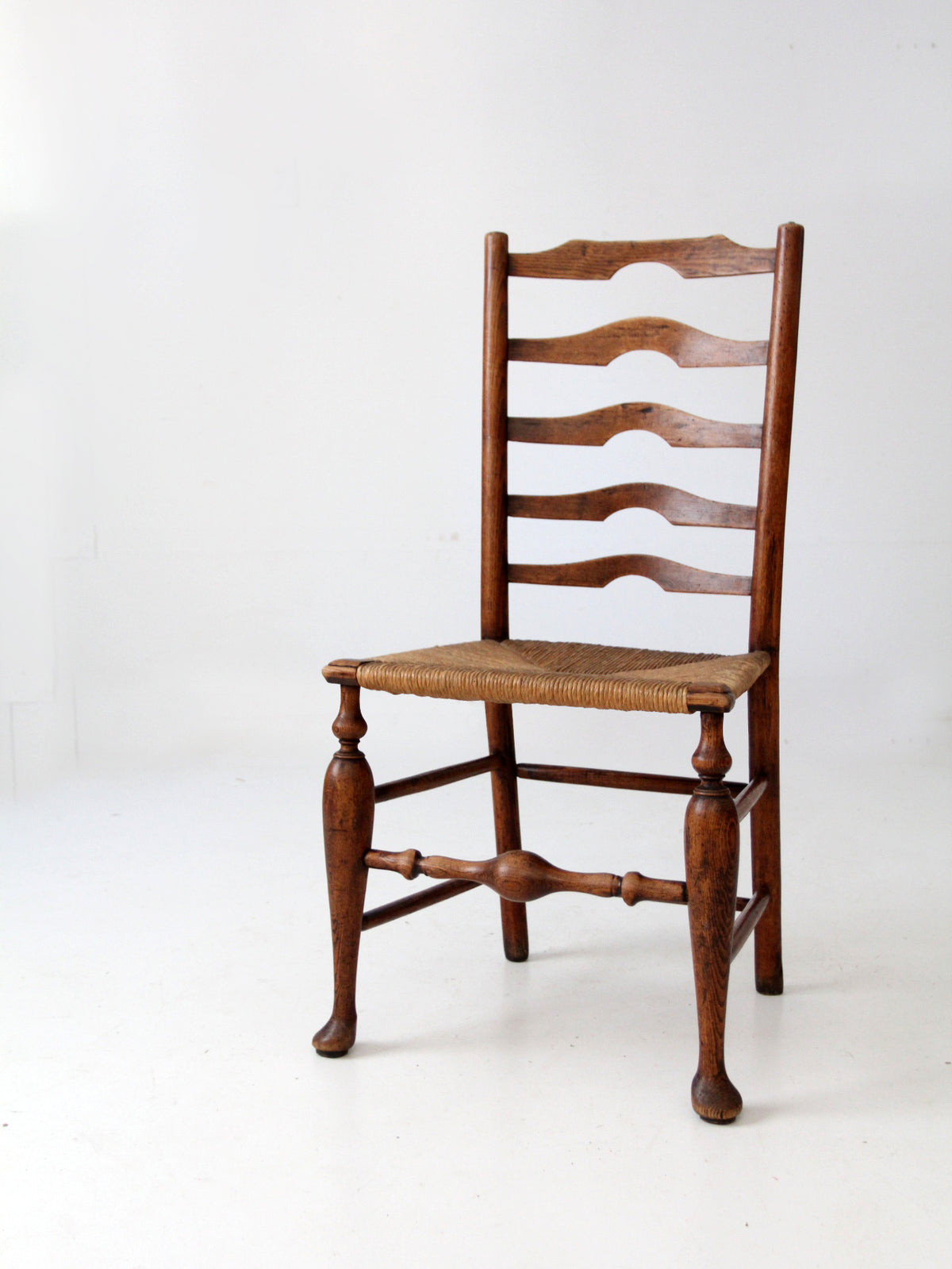 antique ladder back rush seat chair