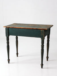 antique American painted table with drawer