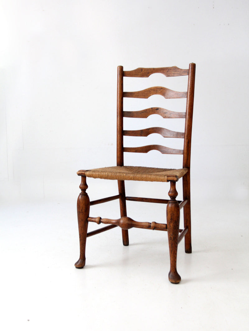 antique ladder back rush seat chair