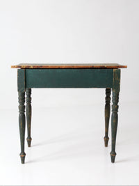 antique American painted table with drawer