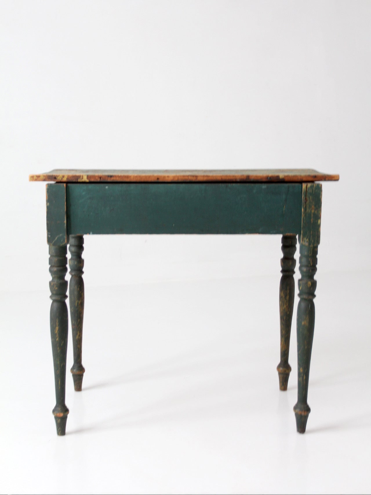 antique American painted table with drawer