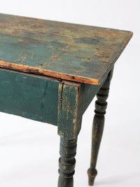 antique American painted table with drawer