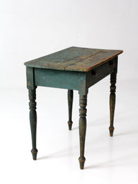 antique American painted table with drawer