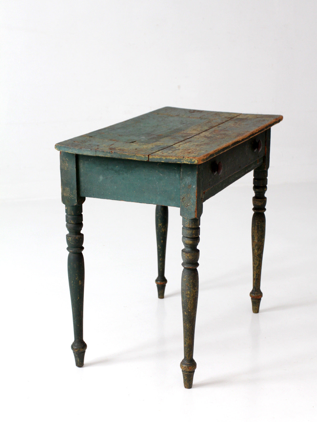 antique American painted table with drawer