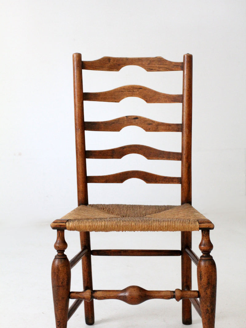 antique ladder back rush seat chair