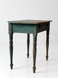 antique American painted table with drawer