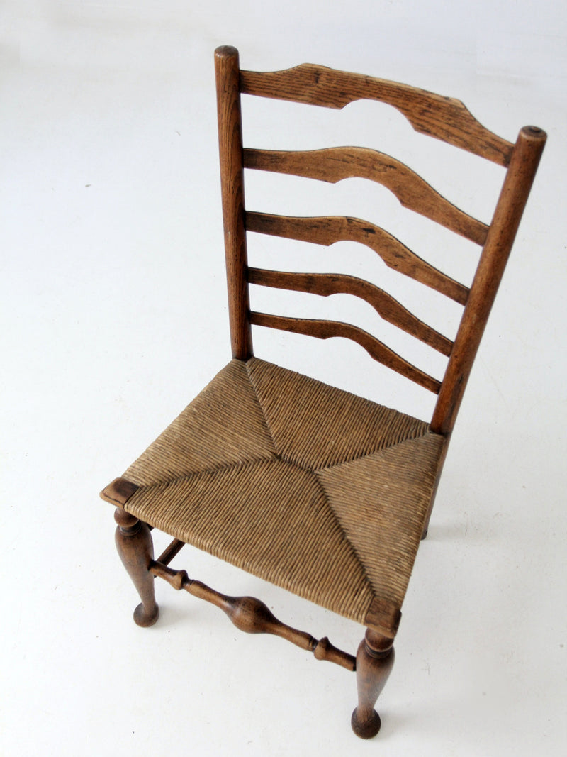 antique ladder back rush seat chair