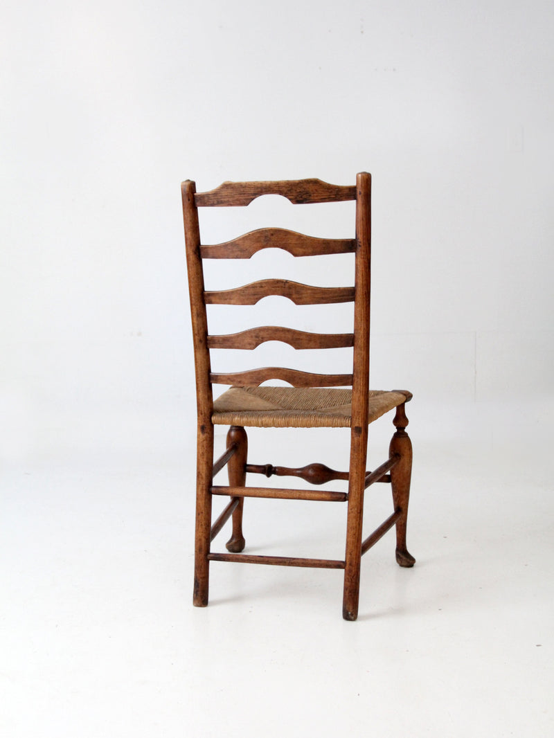 antique ladder back rush seat chair