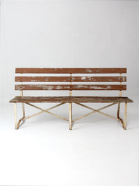 vintage wood and metal garden bench