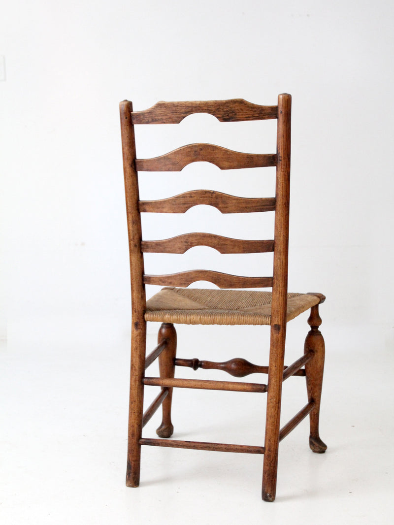 antique ladder back rush seat chair