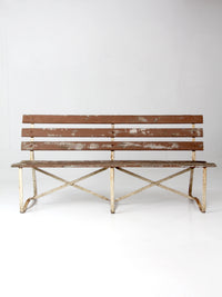 vintage wood and metal garden bench