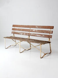 vintage wood and metal garden bench