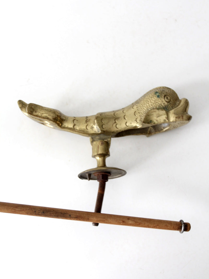 vintage Maltese brass fish door knocker