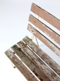 vintage wood and metal garden bench