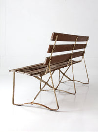 vintage wood and metal garden bench