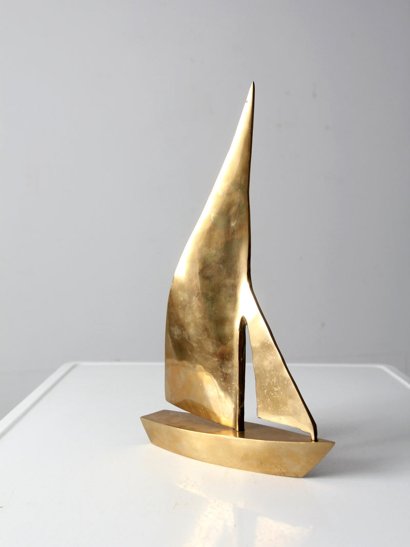 mid-century brass sailboat