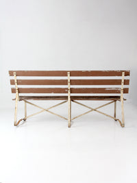 vintage wood and metal garden bench