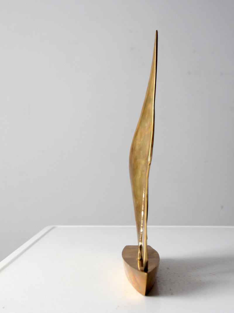 mid-century brass sailboat