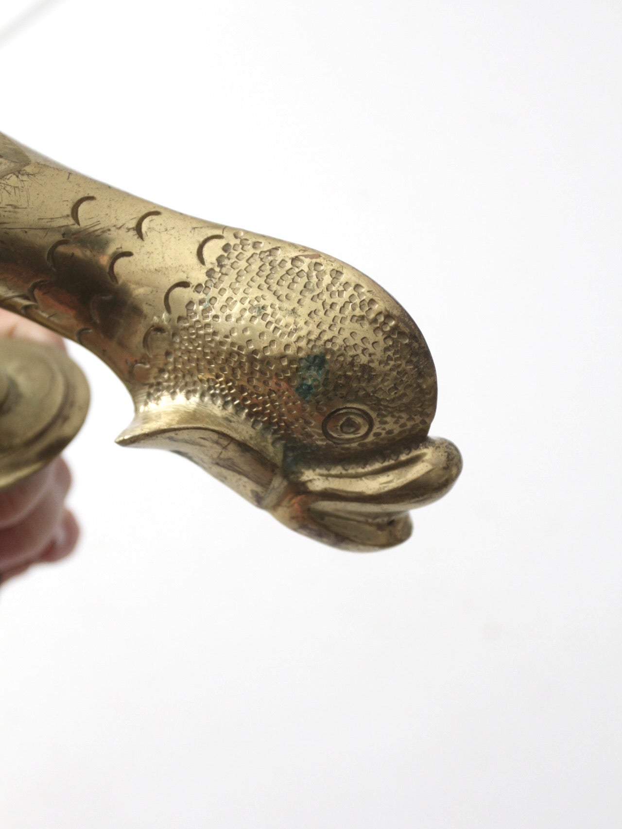 vintage Maltese brass fish door knocker