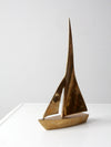 mid-century brass sailboat
