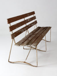 vintage wood and metal garden bench