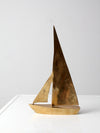 mid-century brass sailboat