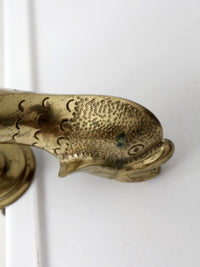 vintage Maltese brass fish door knocker