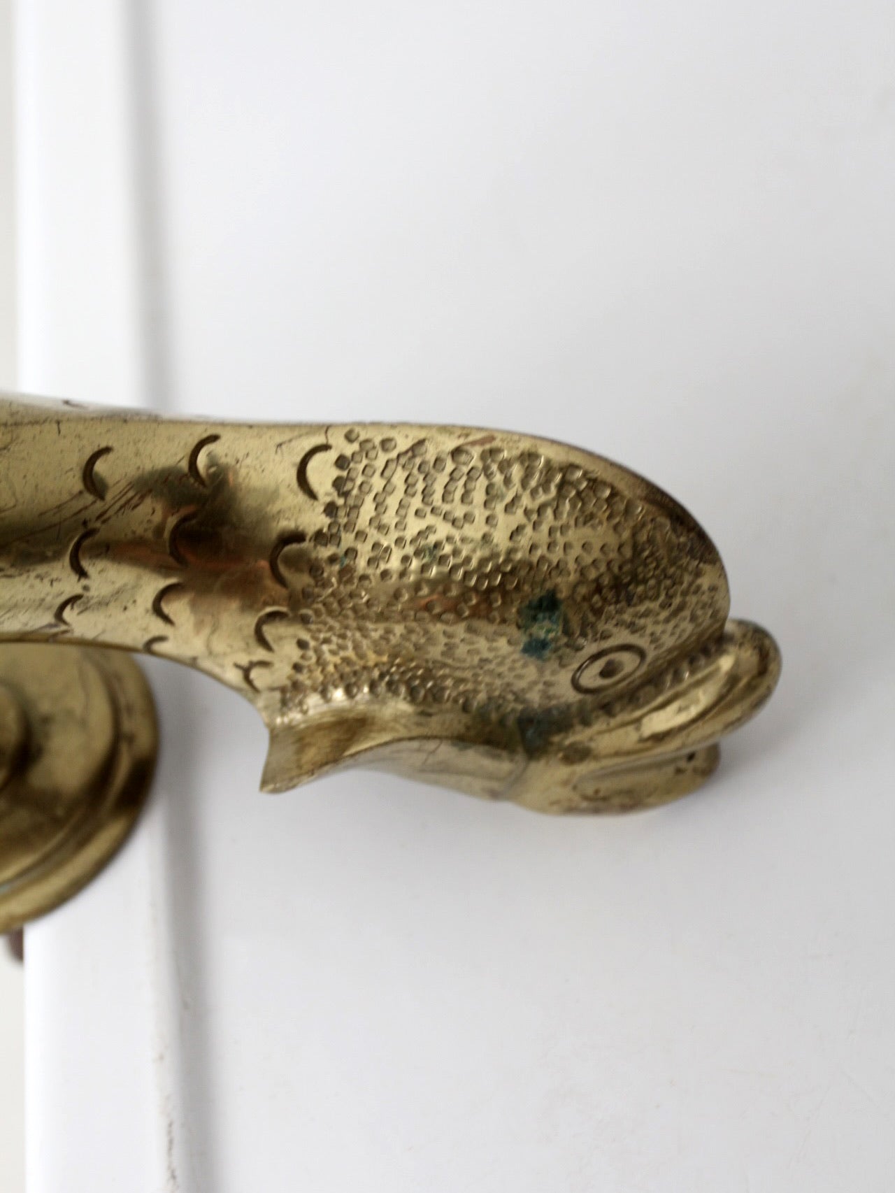 vintage Maltese brass fish door knocker