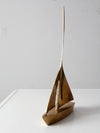 mid-century brass sailboat