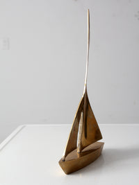mid-century brass sailboat