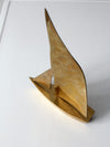 mid-century brass sailboat
