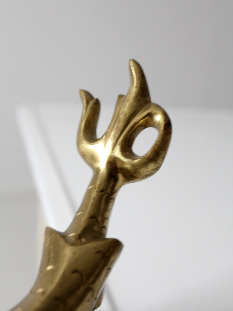 vintage Maltese brass fish door knocker