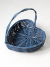 vintage heart shaped blue basket
