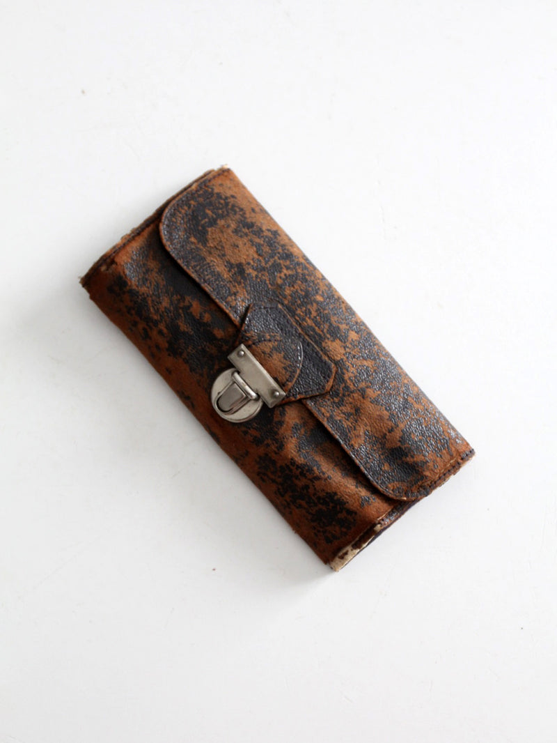 vintage English grooming set with leather case