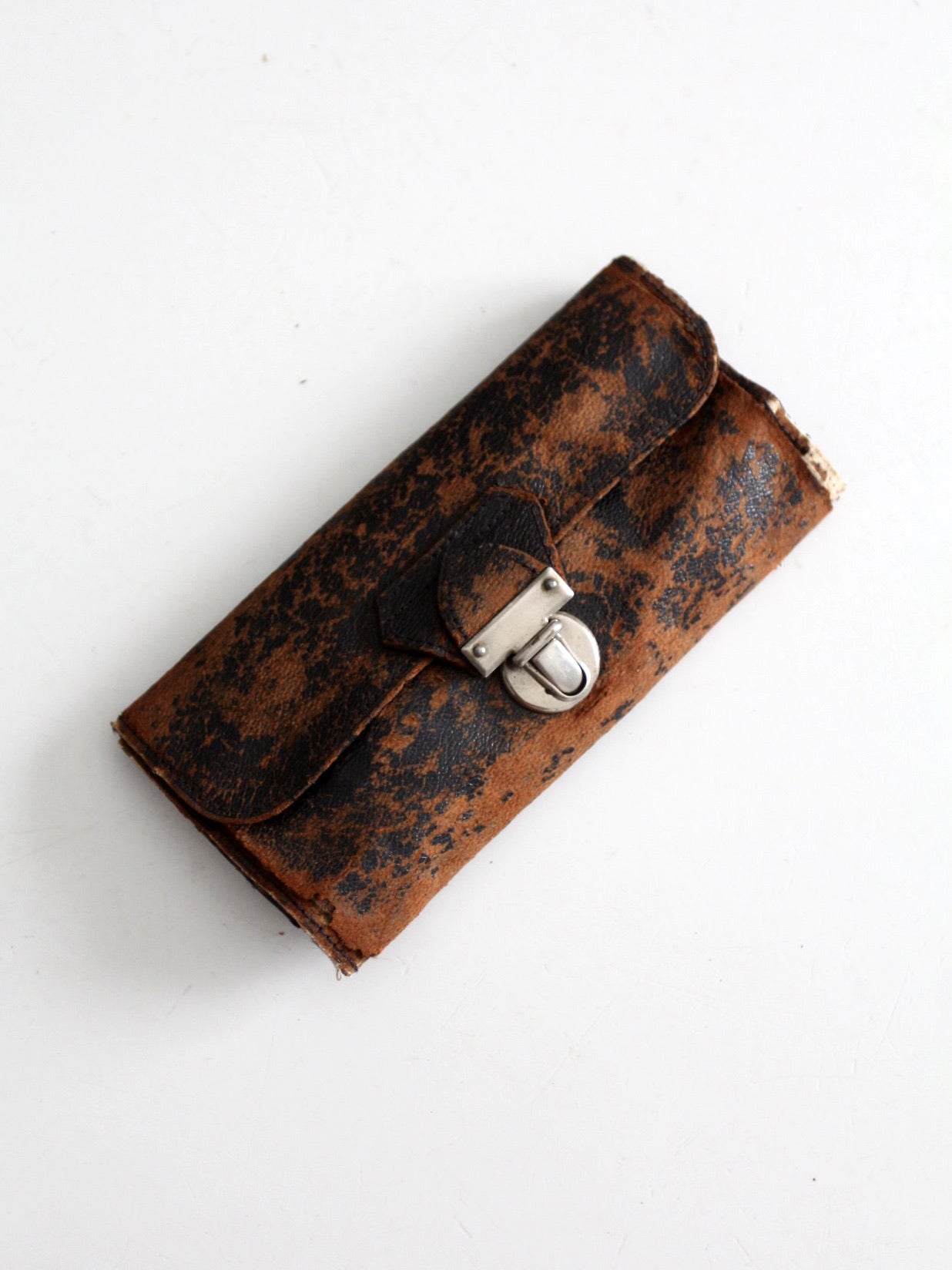 vintage English grooming set with leather case