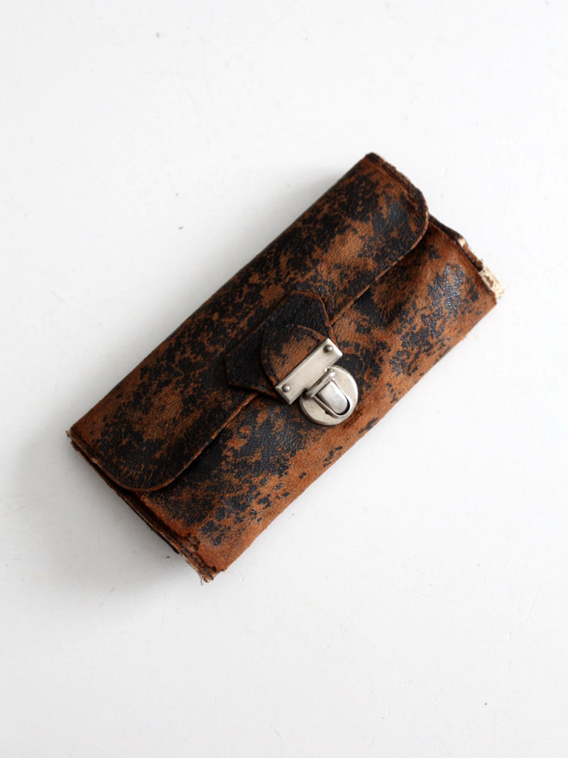 vintage English grooming set with leather case