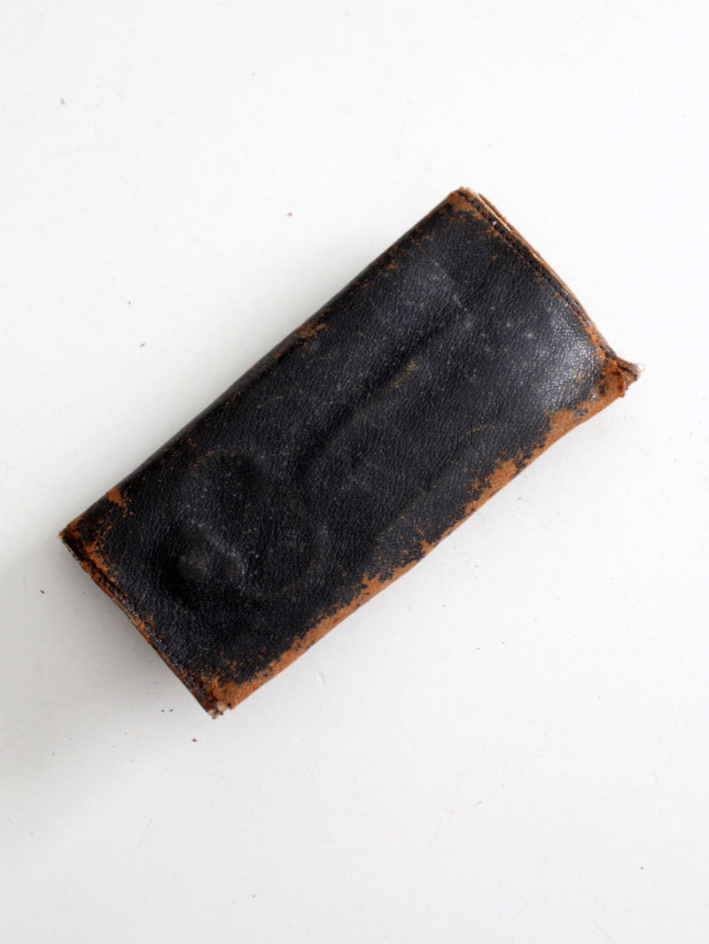 vintage English grooming set with leather case