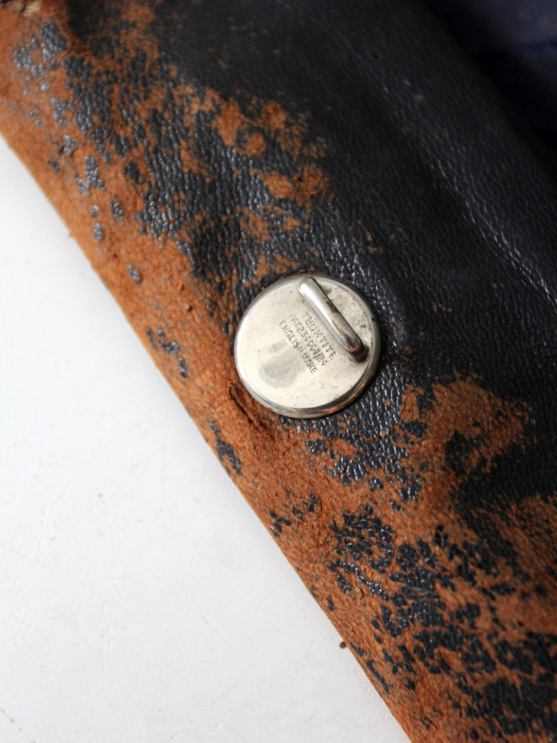 vintage English grooming set with leather case