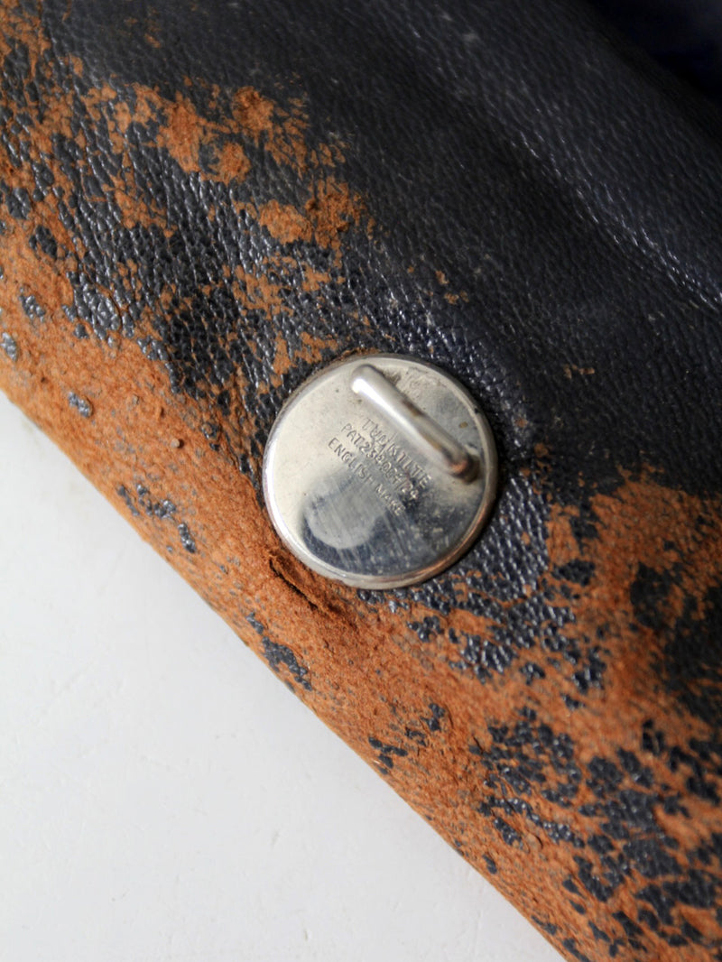 vintage English grooming set with leather case