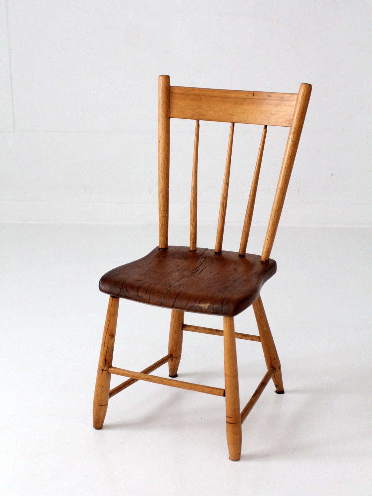 antique American plank seat chair