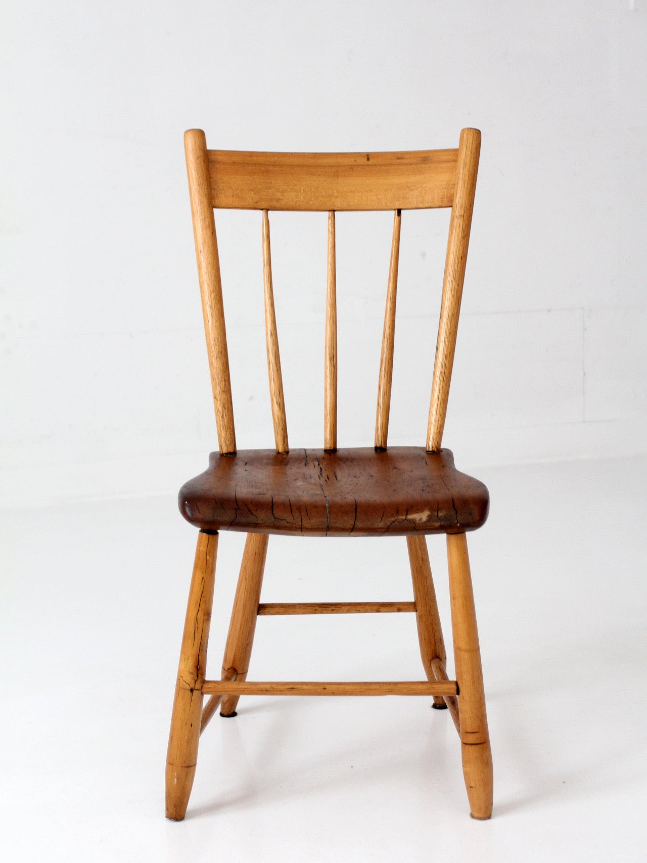 antique American plank seat chair