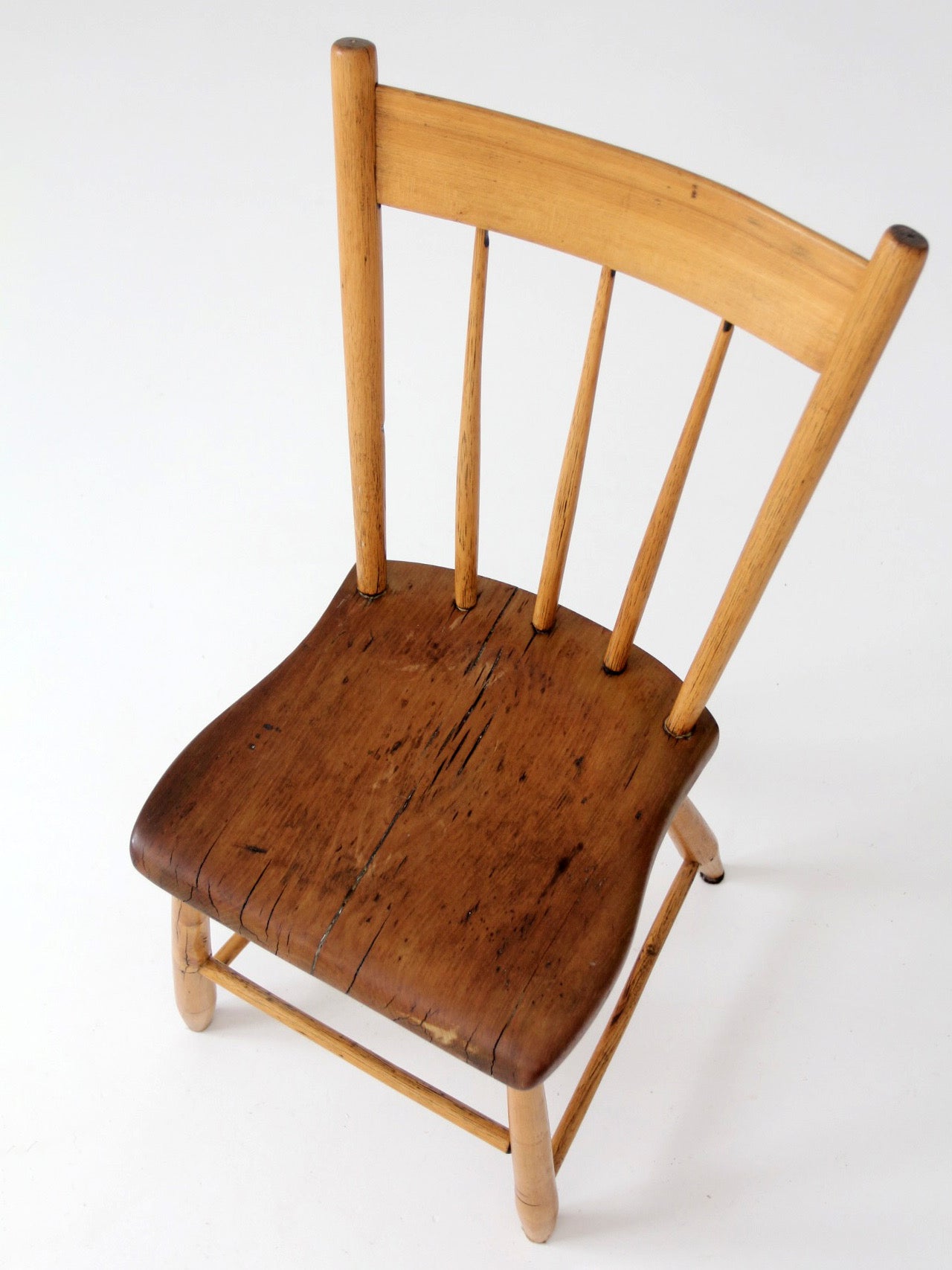 antique American plank seat chair