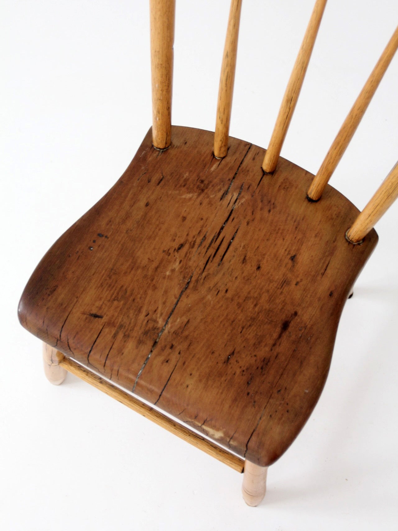 antique American plank seat chair