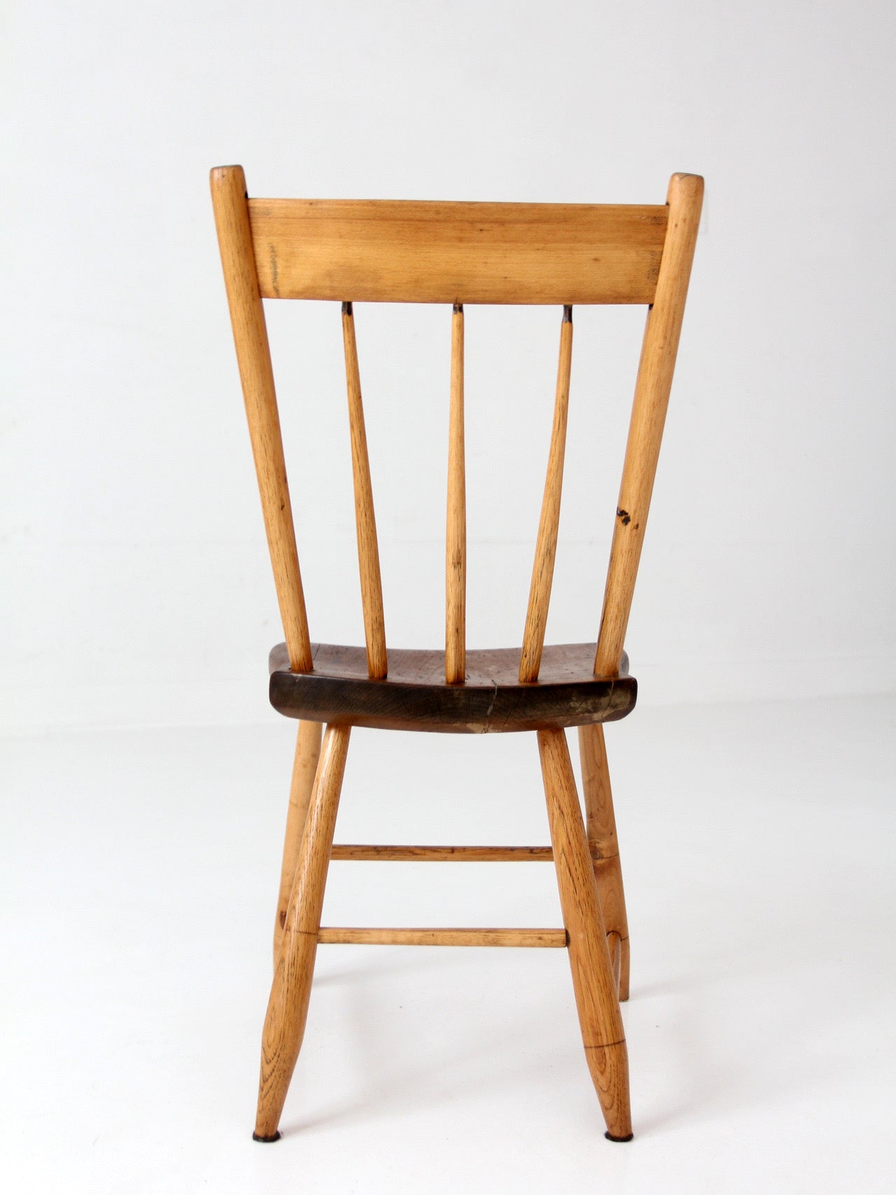 antique American plank seat chair