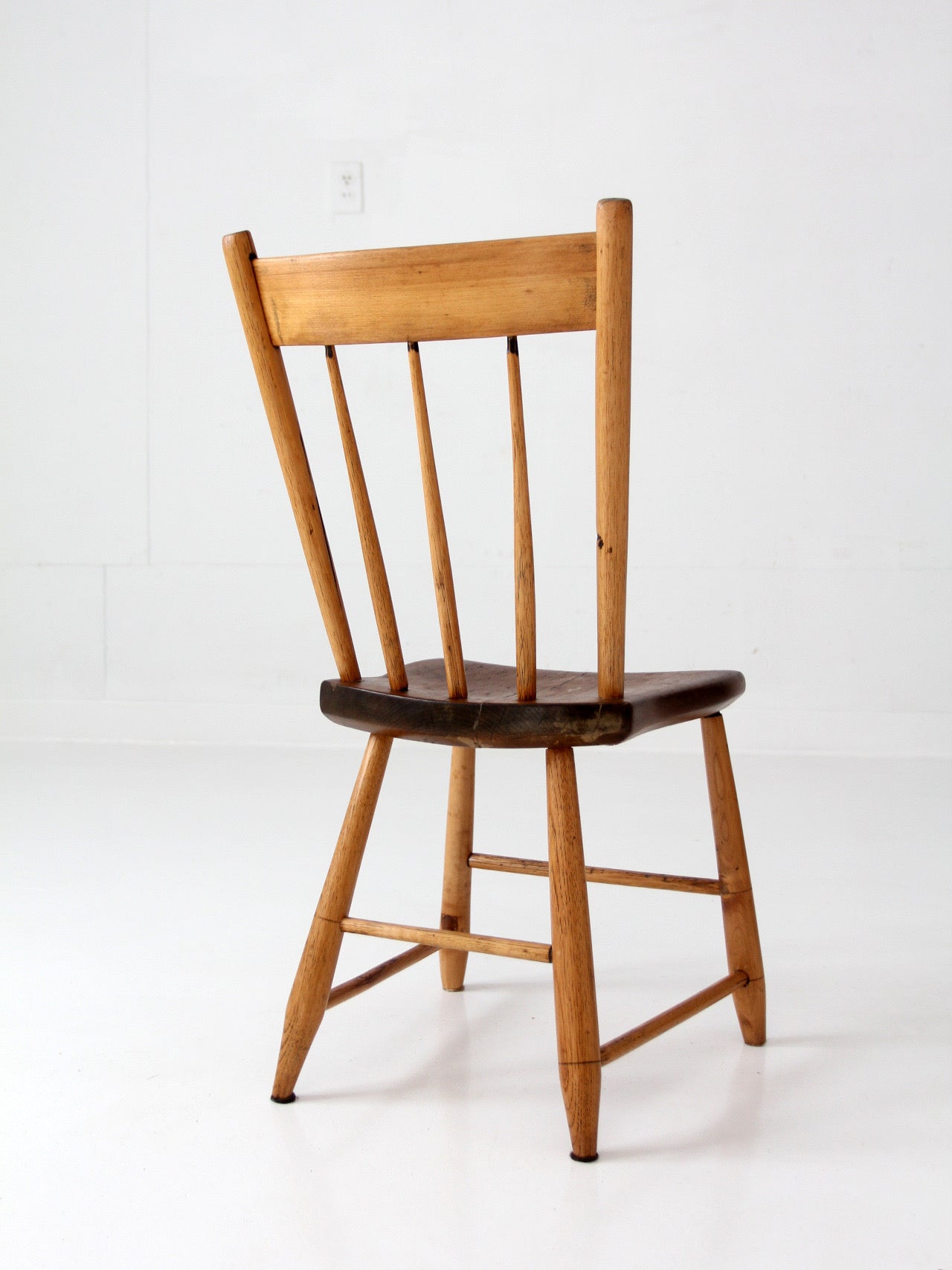antique American plank seat chair